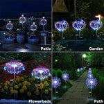 éclairage solaire extérieur 200 LED multicolore moderne étoile lumineuse piquet métallique jardin festif