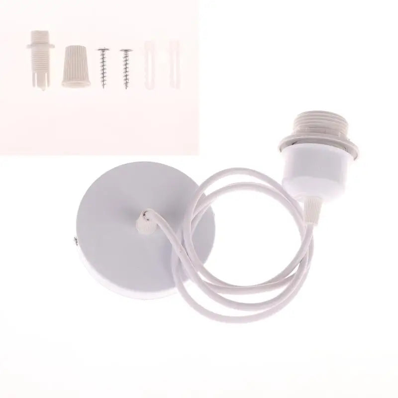 suspension lumineuse moderne noir blanc adhésif câble électrique douille disque fixation rond lisse