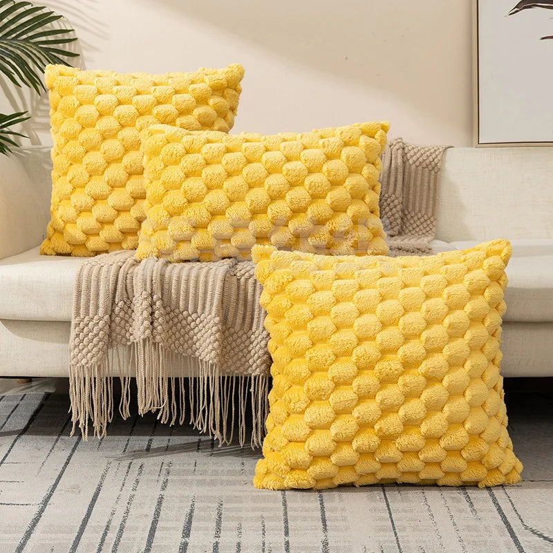 taies d'oreiller douces coussins carrés gris rose jaune moderne non toxiques polyester coton brodés