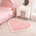 tapis cœur rose doux moderne antidérapant polyestère absorbant confortable intérieur extérieur chambre salon