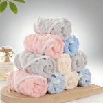 serviettes toilette pièces essuie mains polyester carré moderne douces bouclées anneau métallique gris rose