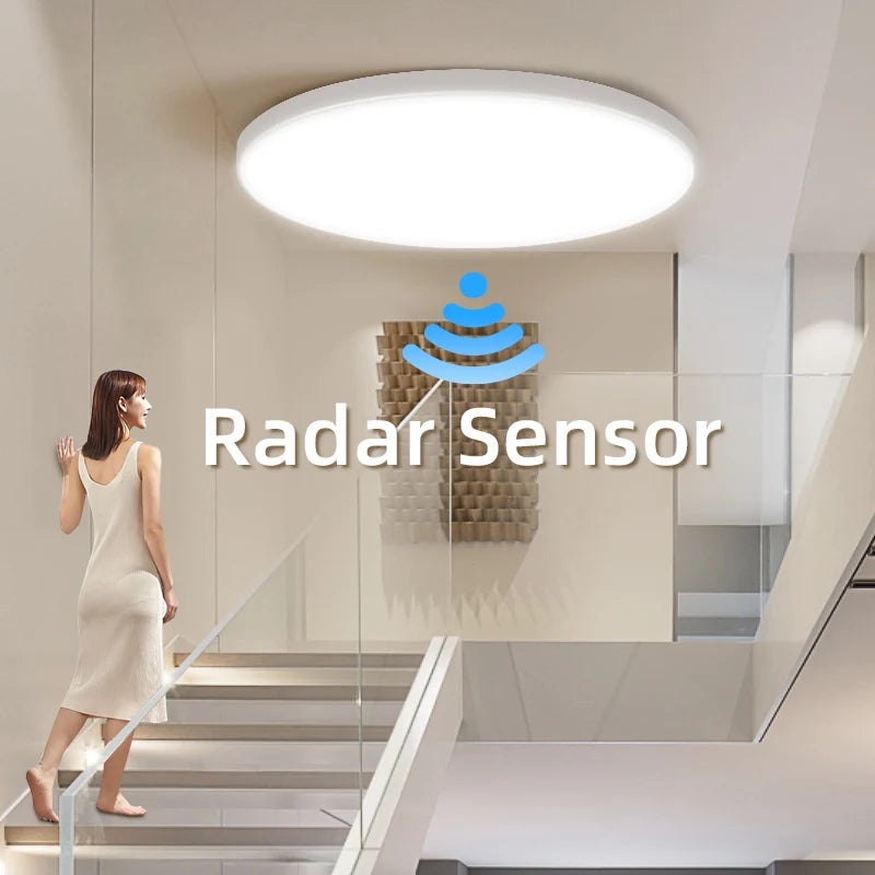 plafonnier led radar sensor blanc moderne 20w 30w 26cm 33cm