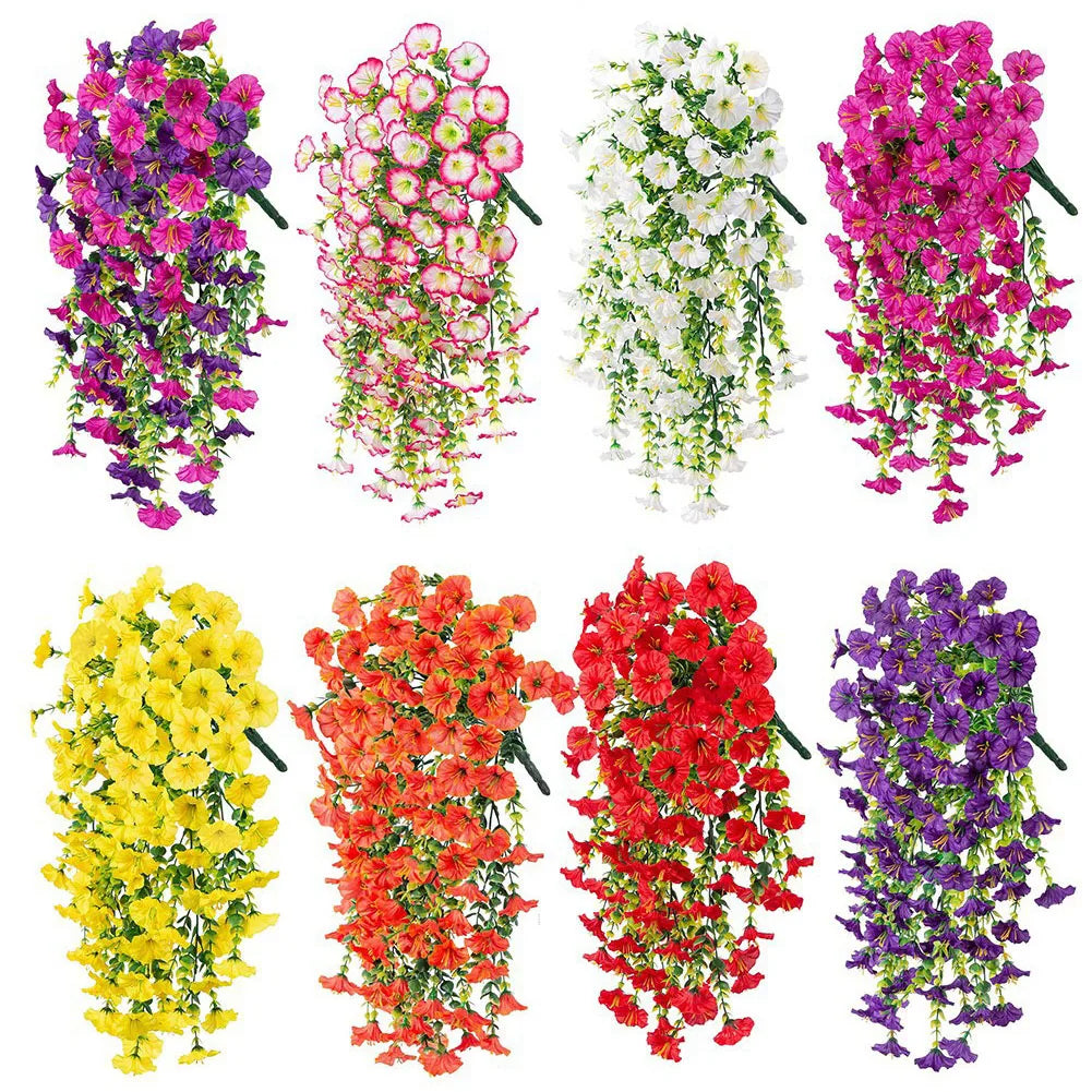 guirlande fleurs violettes roses simples moderne décoration intérieure mariage chambre verte jaune rouge
