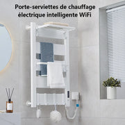 porte serviettes chauffant électrique étagère crochets blanc moderne zigzag numérique wifi