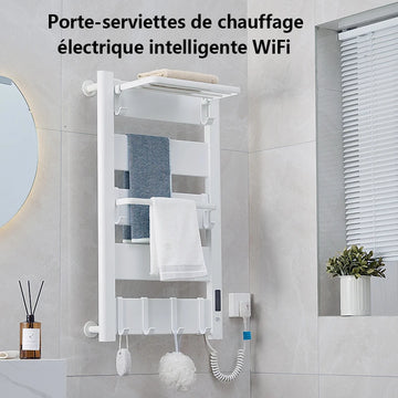 Porte-serviette chauffant intelligent Wi-Fi en alliage d'aluminium laqué