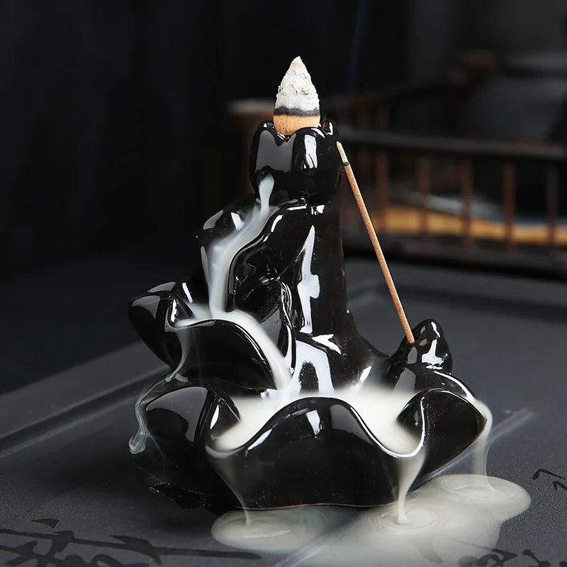 diffuseur encens bougie noir blanc texture ondulée zen moderne élémentaire simple