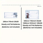 Guirlande lumineuse LED feuilles vertes allumée