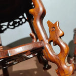 présentoir bois rose vintage figurines dragons thé plateau concave sculpté décoration maison