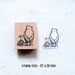 tampons bois ours oiseaux dessins animés cartoonaux 20x21mm 26x28mm 22x25mm scrapbooking loisirs créatifs