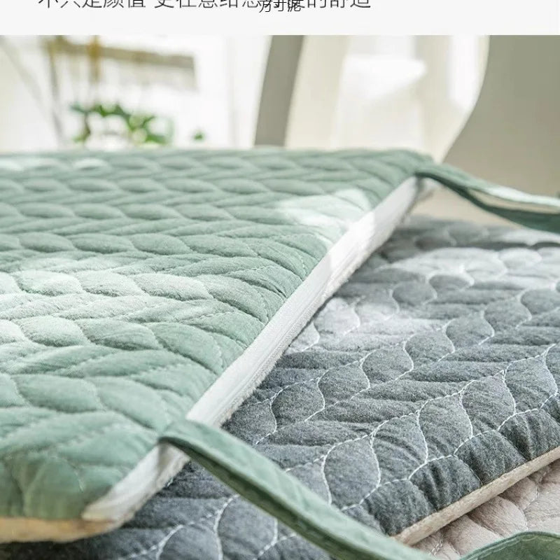 coussin chaise salle manger mousse mémoire forme motif feuilles vert gris
