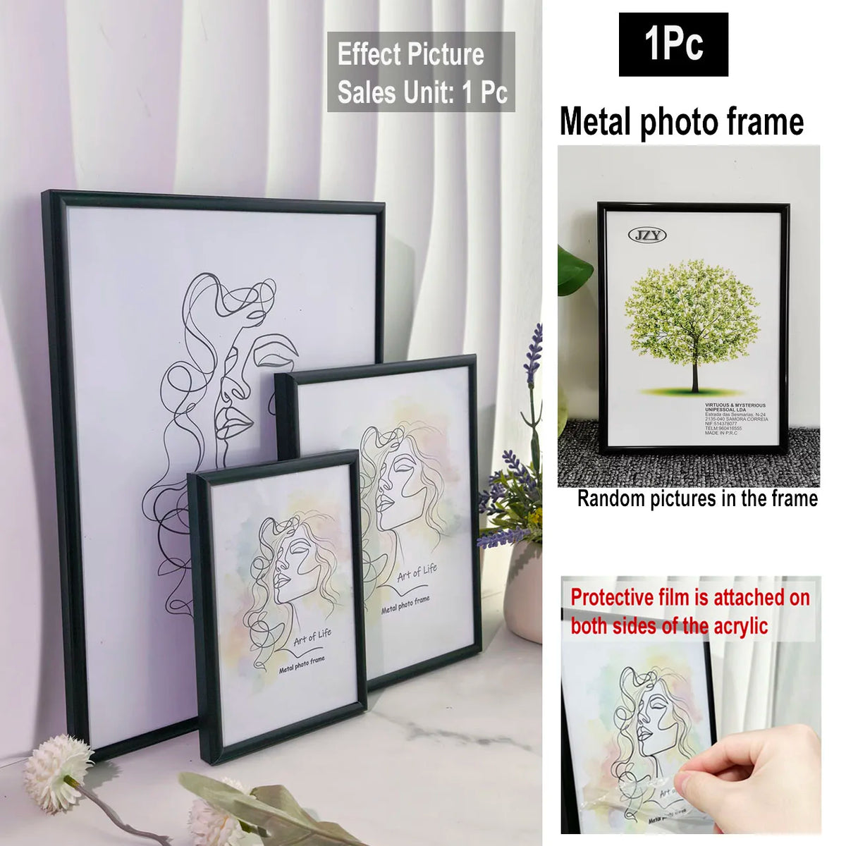 cadre photo contemporain or noir argent transparent abstraits 10x15cm 15x20cm 20x25cm a4 30x40cm