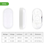 lampe led oval moderne résistante humidité 16w 20w nickel brossé ip65.gca