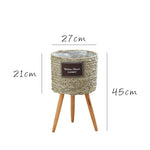 panier tressé pieds moderne rustique naturel bois clair plantation fleur décoration intérieure vintage autonome