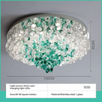 lampe suspendue moderne verre vert cristal eye protection led 100cm diameter