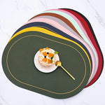 tapis table rond moderne élégant bordure dorée imperméable salle manger cuisine