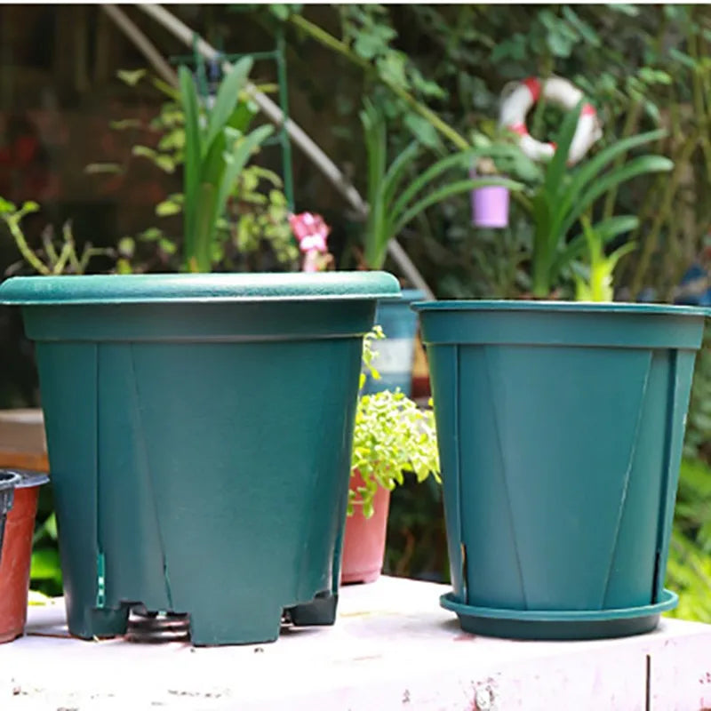 Pots fleurs plastique vert moderne 12 15 18 21cm bacs pépinière jardinerie plantes succulentes