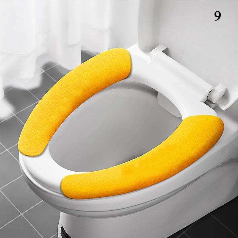 coussin toilette velours adhésif réutilisable lavable confortable jaune gris orange bleu rose violet