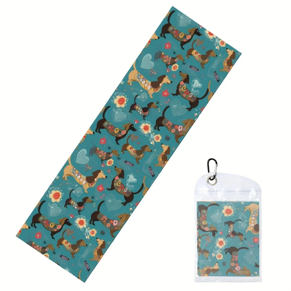 serviette sport fleur géométrique noire multicolore clips moderne absorbante polyester machine