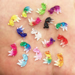 poissons miniatures résine multicolores transparentes animaux compagnie accessoires bricolage scrapbook occasions fêtes
