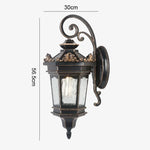 lampe murale extérieure vintage noir verre opalescent texture métallique classique fixations murales éclairage maison