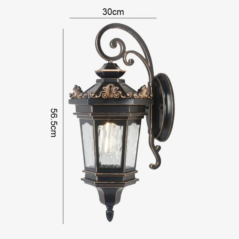 lampe murale extérieure vintage noir verre opalescent texture métallique classique fixations murales éclairage maison