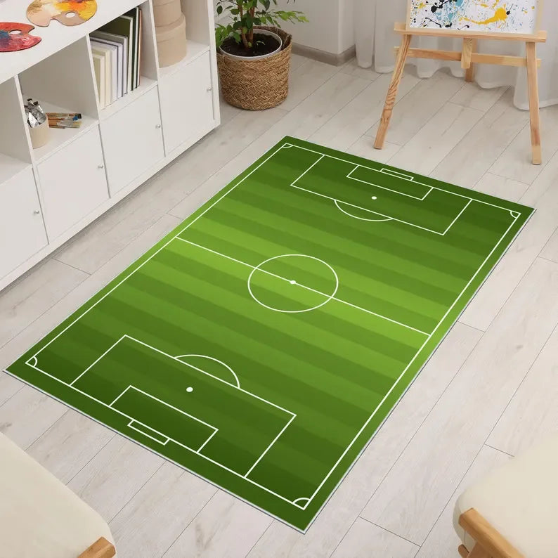 tapis vert noir terrain football motifs floraux moderne salon chambre décorationextérieur sdb commercialisation