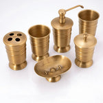 ensemble salle bain doré tasse dents distributeur savon tasse boire support savon pot coton