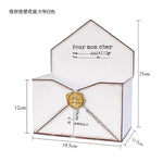 boîte fleurs enveloppe vintage blanc vert romantique mon cher m'amour