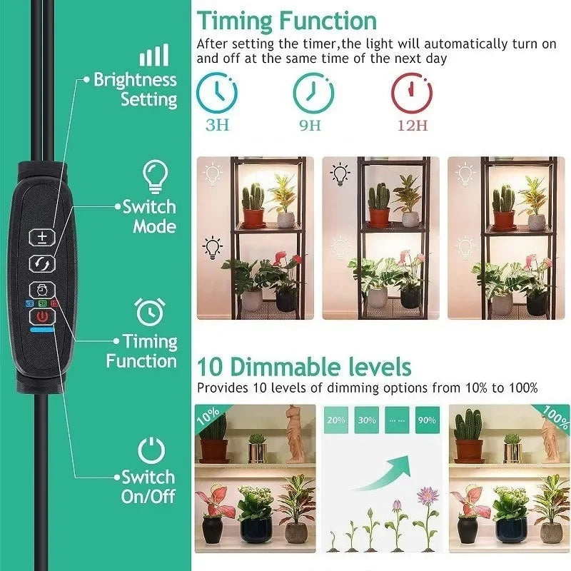 panneau led blanc points couleur moderne adhésif croissance plantes intérieur 12v câble contrôleur
