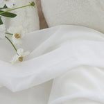 rideaux blancs transparents moderne plissables polyester blanc semi transparent fenêtres françaises
