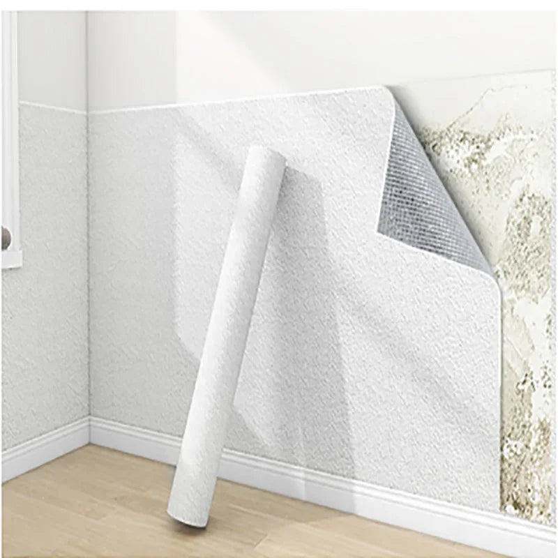 papier peint adhésif pvc moderne gris clair blanc tissu opaque intérieur isolation thermique 5m