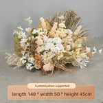 arche decorative boho chic fleurs artificielles blanc beige doré vert