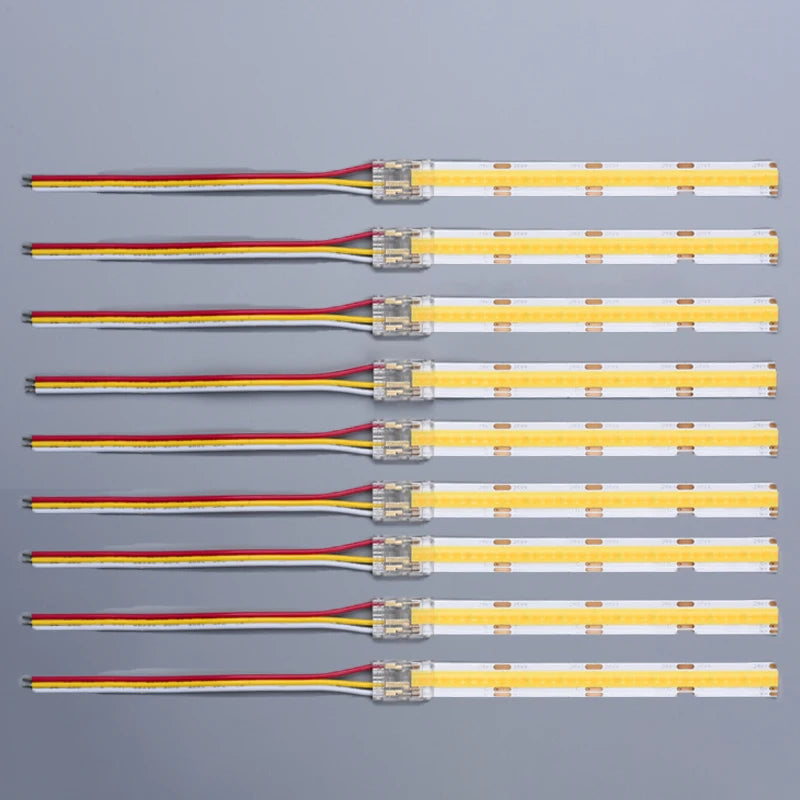 connecteur led transparent rouge jaune noir broches dorées moderne pratique clips câbles(rgb cct)