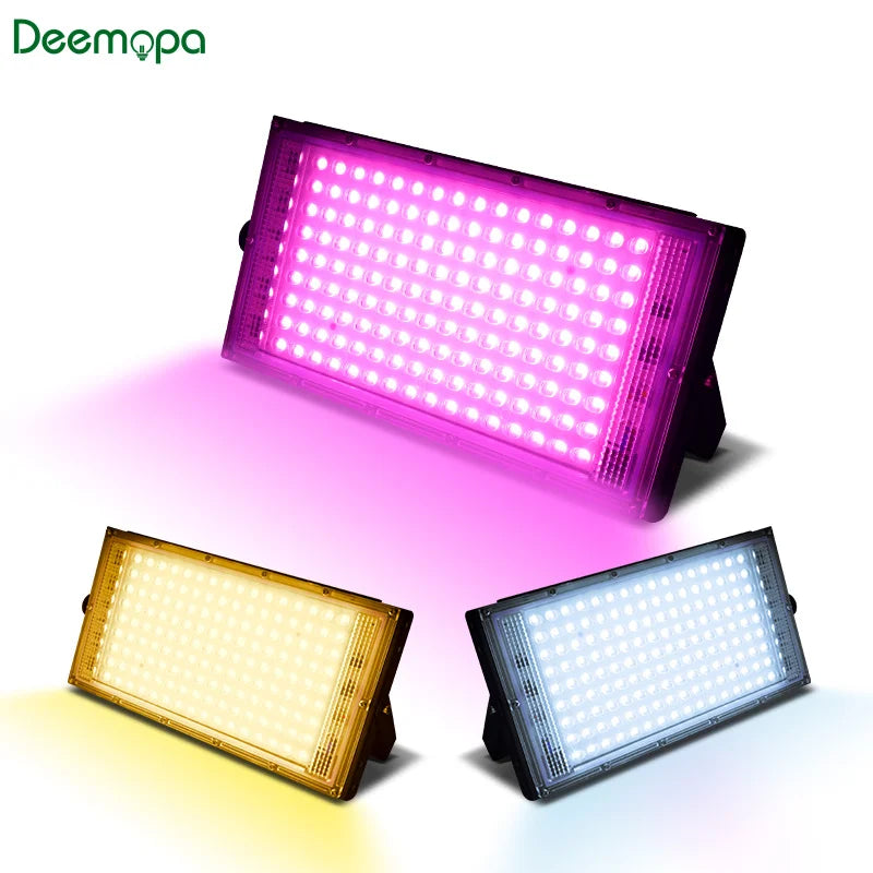 projecteur led violet blanc moderne ip65 50w 100w grille clips