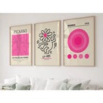 affiche abstraite picasso rose paysage contemporain sans cadre toile blanche salon bohême moderne horizontal