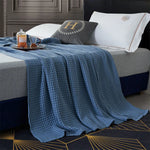 couverture coton carreaux moderne grise bleue blanche portable réactive été lit simple double queen