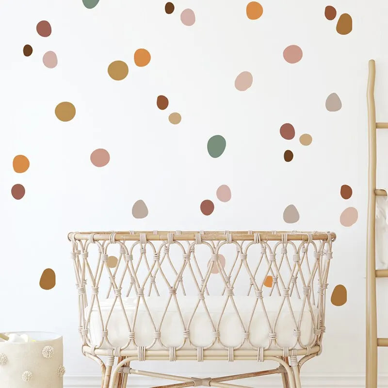 Autocollant mural cercle irrégulier 42 pièces vue ensemble