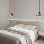 suspension lumineuse marbre moderne noir blanc gris jaune opaque E27 15cm