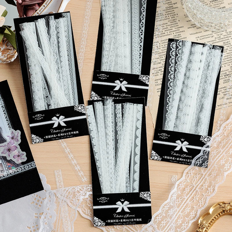 ruban dentelle blanc adhésif classique élégant scrapbooking bricolage album photo 30 piècesDecoration
