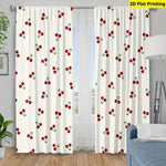 rideau moderne pièces cerises rouges polyester blanc opaque anneaux métalliques inclusion chambre salon cuisine