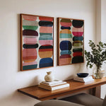 toiles d'art abstrait géométrique multicolore contemporaines sans cadre décoration intérieure
