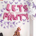 papillons décoratifs bleu violet doré glitter 3d adhésifs décoration anniversaire mariage noël