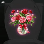 stickers decoratifs toilettes multicolores fleurs insectes adhésifs maison chambre salon