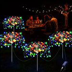 lumière solaire feu d'artifice multicolore moderne extérieure clignotante jardin allée patio festif led autonomes
