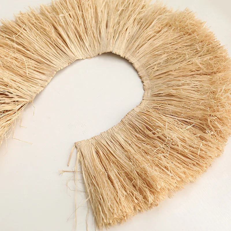 couronne paille rustique beige clair texture naturelle décor mur intérieur wicker sans fixation simple