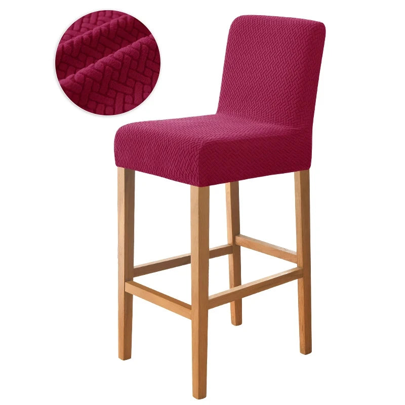 housse chaise haute tissu géométrique moderne gris noir beige marron clairversible élastique occasionnelle restaurant