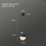 suspension lumineuse moderne pendentif câble bleu rose gris sphérique mat