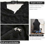 Housse chaise jeu polyester jacquard moderne noire carreaux géométriques zip ceinture