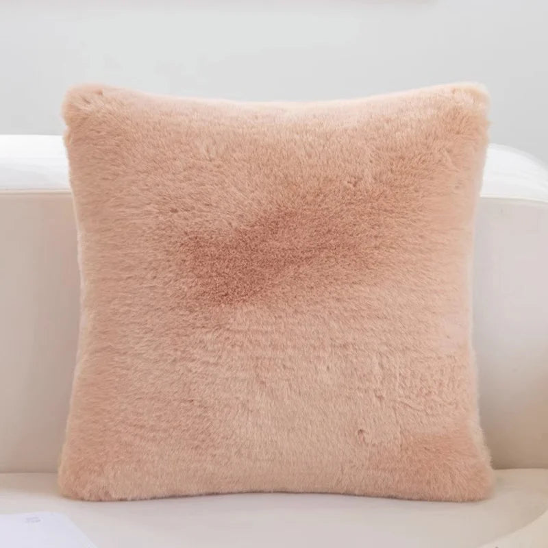 taies oreiller 45x45cm doublure pelucheuse motif flocon couleur neutre lit décoration voiture