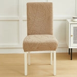 Housse chaise moderne imprimée feuilles beige clair élasthanne polyester universelle mariage banquet